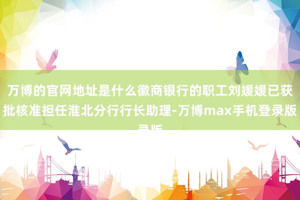 万博的官网地址是什么徽商银行的职工刘媛媛已获批核准担任淮北分行行长助理-万博max手机登录版